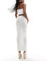 In The Style x Georgia Louise crochet cross front maxi skirt in cream