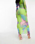 Gbemi mesh maxi skirt co-ord in green graphic print