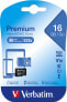 Verbatim Premium - 16 GB - MicroSDHC - Class 10 - 10 MB/s - 10 MB/s - Black
