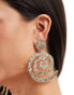 Фото #3 товара ASOS DESIGN drop earrings with hammered swirl design in gold tone