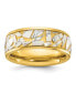 Stainless Steel Yellow IP-plated Ceramic Inlay Band Ring