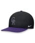 Фото #1 товара Men's Black/Purple Colorado Rockies Evergreen Two-Tone Snapback Hat