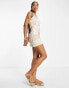 ASOS DESIGN – Mini-Korsettkleid mit Pastell-Blumenmuster und Besatz Pastellfarbener Blumendruck, 42 - фото #4