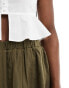 Фото #3 товара Pieces embroidered mini skirt in khaki