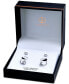 Фото #3 товара 2-Pc. Set Cubic Zirconia Bezel Stud & Leverback Earrings in Sterling Silver, Created for Macy's