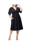 ფოტო #1 პროდუქტის Plus Size Gia A-Line Midi Dress with Pockets