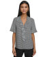 Women's Printed Ruffled-Front Blouse