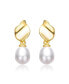 Фото #2 товара Серьги Genevive White Pearl Seashell