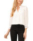 Фото #1 товара Women's Lace Trimmed Pintuck 3/4-Sleeve Button Front Blouse
