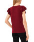 ფოტო #2 პროდუქტის Women's Ruffled Flutter-Sleeve Short Sleeve Knit Top