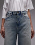 Mango longline oversized denim jeans in light blue