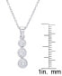 Фото #2 товара Macy's cubic Zirconia Round 3 Drop Pendant 18" Silver Plate Necklace