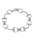 Horse Snaffle Bits Equestrian Link Bracelet For Women Cow Gift Cubic Zirconia CZ Pave .925 Sterling Silver