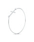 ფოტო #2 პროდუქტის Fine Sterling Silver Delicate Simple Religious Inspirational Christian Faith Sideways Cross Bangle Bracelet For Women