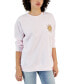 ფოტო #1 პროდუქტის Juniors' Long-Sleeve Crewneck Sun Graphic Sweatshirt