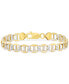 ფოტო #1 პროდუქტის Men's Two-Tone Diamond Cut Mariner Link Bracelet in Sterling Silver & 14k Gold-Plate