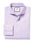 Фото #2 товара Футболка мужская Charles Tyrwhitt Non-Iron Ludgate Weave Cutaway Slim Fit - лиловая рубашка