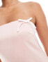 Фото #3 товара Kaiia satin bandeau bow detail maxi dress in pink