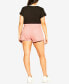 Trendy Plus Size Exposed Button Shorts