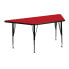 Фото #1 товара 25''W X 45''L Trapezoid Red Hp Laminate Activity Table - Height Adjustable Short Legs