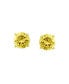 Фото #2 товара 2CTSolitaire Round Canary Yellow AAA CZ Stud Earrings For Women 14K Gold Plated .925 Sterling Silver Screw Back 8MM