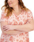 Plus Size Floral Print Short-Sleeve Top, Created for Macy's
