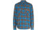 Фото #1 товара Рубашка мужская AMIRI SS22 с длинным рукавом в клетку, с логотипом, синяя