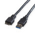 Фото #2 товара ROLINE USB 3.0 Cable - A - Micro B - M/M 3.0 m - 3 m - USB A - Micro-USB B - USB 3.2 Gen 1 (3.1 Gen 1) - 5000 Mbit/s - Black
