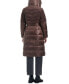 Фото #4 товара Women's Velvet Mix Belted Hooded Puffer Coat