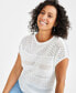 Фото #3 товара Women's Fine-Gauge Mixed-Stitch Dolman-Sleeve Sweater, Created for Macy's