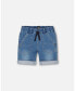 ფოტო #1 პროდუქტის Baby Boy Light Blue Stretch Denim Short - Infant