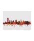 Фото #1 товара Michael Tompsett Jersey City New Jersey Skyline Red Canvas Art - 20" x 25"