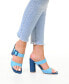 Women's Luca Vinyl Double Strap Block Heel Dress Sandals