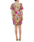 Фото #2 товара Petite 3D-Floral Puff-Sleeve Mini Dress