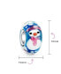 Фото #2 товара Christmas Holiday Snowman Winter Murano Glass .925 Sterling Silver Spacer Bead Fits European Charm Bracelet For Women For Teen