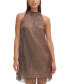 Фото #4 товара Women's Metallic Crinkle Halter Float Dress