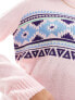 Фото #5 товара Threadbare Ski oversized printed jumper in pink