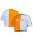 ფოტო #1 პროდუქტის Women's Tennessee Orange, White Tennessee Volunteers Color Block Brandy Cropped T-shirt
