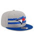 ფოტო #3 პროდუქტის Men's Gray, Royal Toronto Blue Jays Band 9FIFTY Snapback Hat