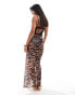 Фото #3 товара Pull&Bear zebra print wrap round beach maxi skirt