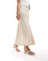 Фото #1 товара Vila satin maxi skirt in sand