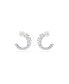 Crystal Pearl, Round Cut, White, Matrix Hoop Earrings