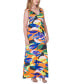 Print Sleeveless V Neck Maxi Pocket Dress