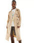 Фото #3 товара French Connection long lightweight trenchcoat in stone