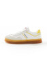 Tommy Jeans court trainers in white and yellow