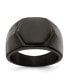 ფოტო #1 პროდუქტის Stainless Steel Polished Black IP-plated Signet Ring