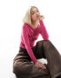 Фото #1 товара COLLUSION twist detail long sleeve top in pink