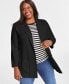 ფოტო #3 პროდუქტის Plus Size Sweater Blazer, Created for Macy's