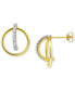 ფოტო #3 პროდუქტის Cubic Zirconia Orbital Hoop Earrings in Sterling Silver & 18k Gold-Plate, Created for Macy's