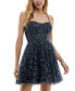 ფოტო #1 პროდუქტის Juniors' Bustier Fit & Flare Glitter Tulle Dress